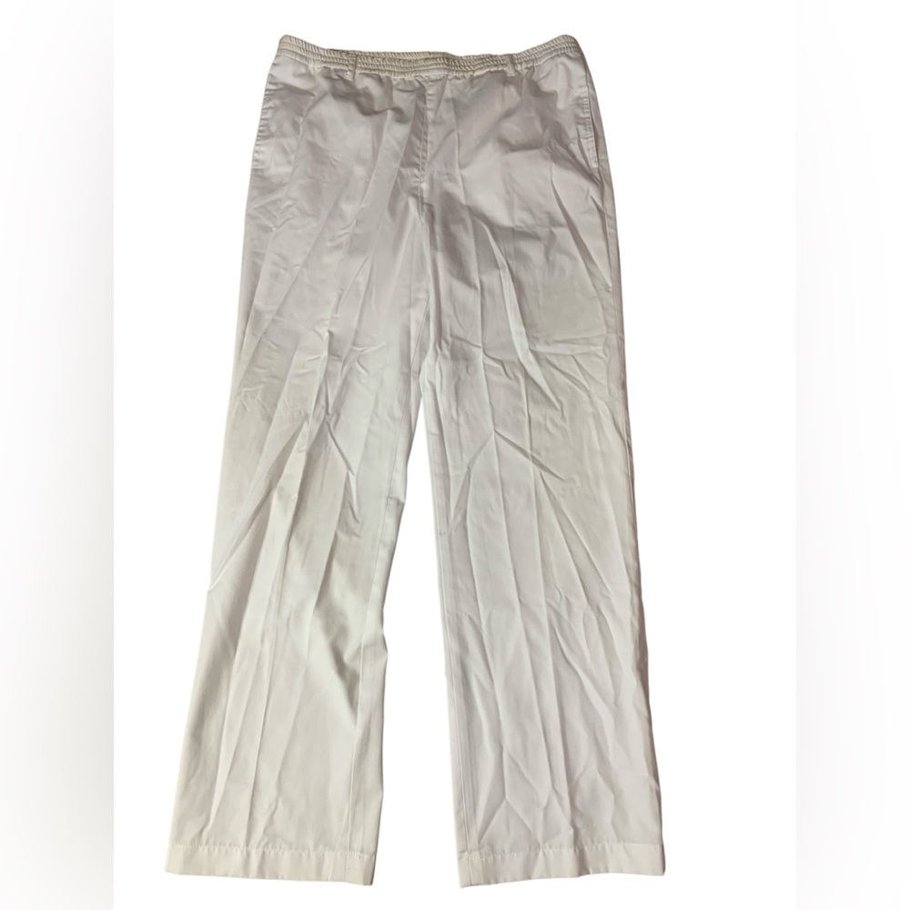 Vintage Tabi International White Elastic Waist Straight Leg Pants - Size 10
